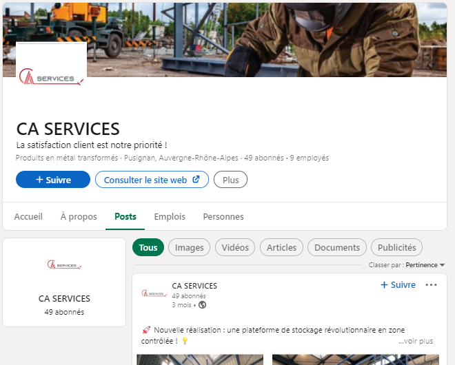 compte linkedin d'AVA DESIGN MÉTAL